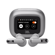 JBL Live Beam 3 - Silver - True wireless noise-cancelling closed-stick earbuds - Hero